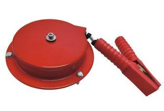 Red static earthing reel with clamp